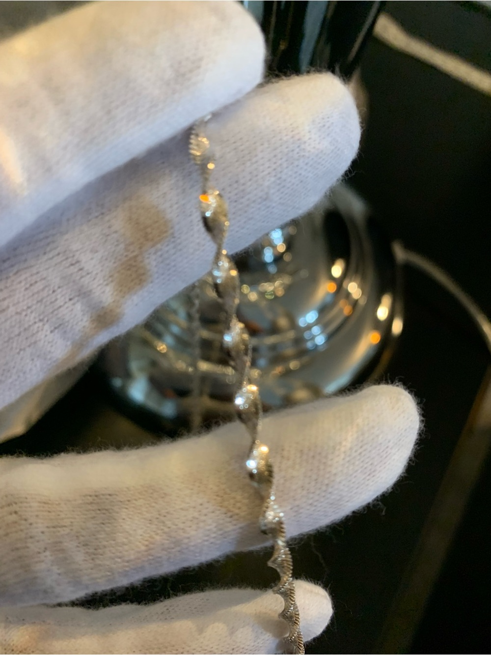 Sterling Silver Sparkle Twist Bracelet - Silver